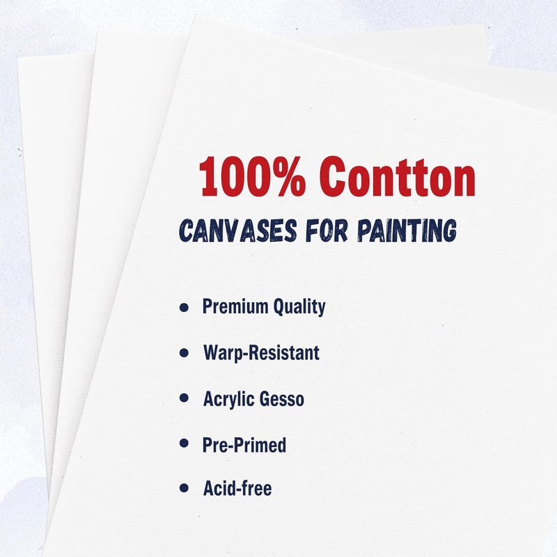 HANSILK 4pk 6x8 Stretched White Blank Canvas - Primed,100% Cotton,Profile of Super Value Pack for Acrylics,Oils & Other Painting - Image 3